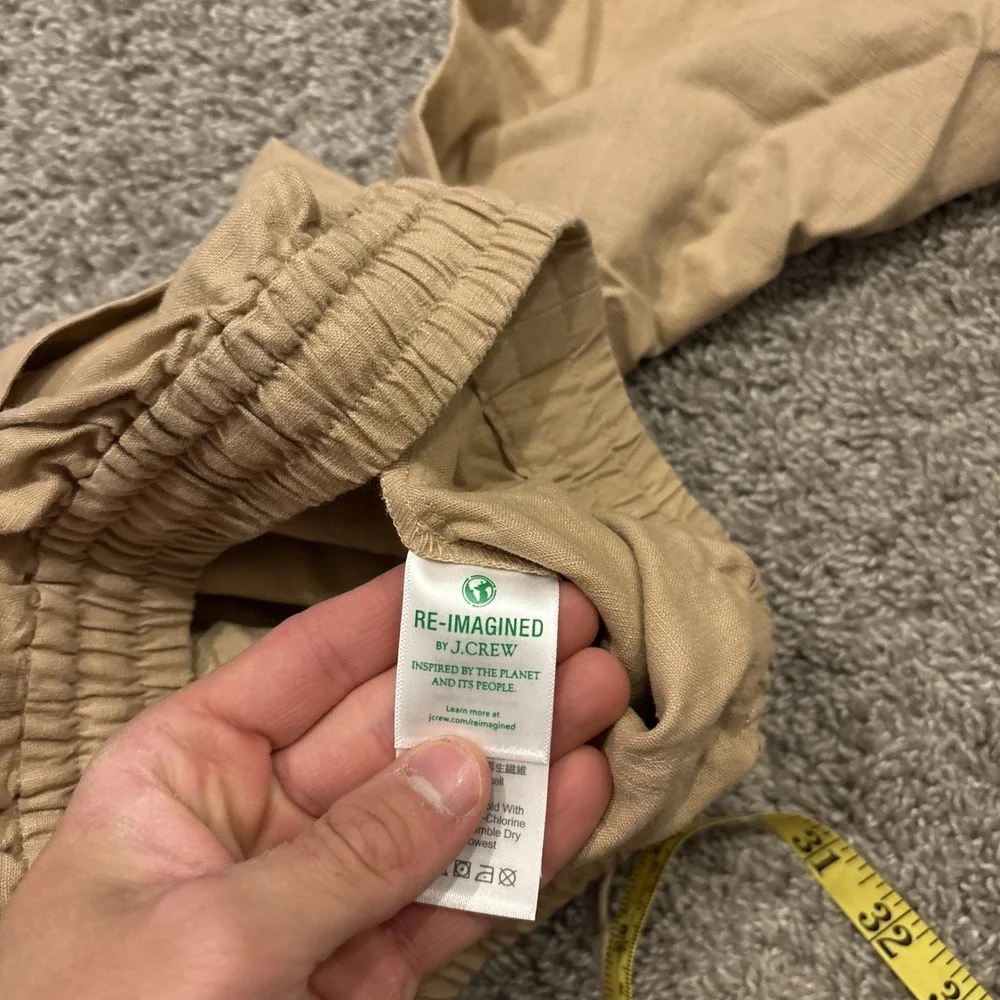 J.Crew Women MED NWT Pants Linen Pull On Coastal Grandma Beach Relaxed Lagenlook